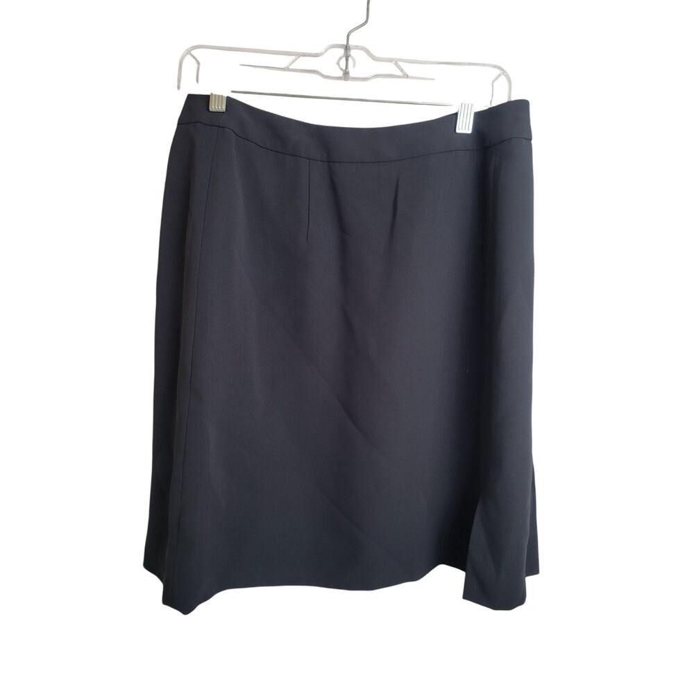 Vtg Jones New York Charcoal Black Lined Side Slit Mini‎ A-Line Skirt Size 12